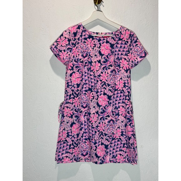Lilly Pulitzer Pants - Lilly Pulitzer Blanca Romper Love You Bunches Pink Navy Size 4